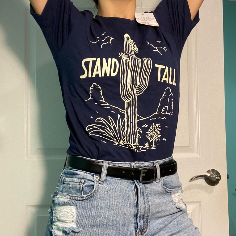 Keep Nature Wild Graphic T-Shirt Small with Cactus NWT